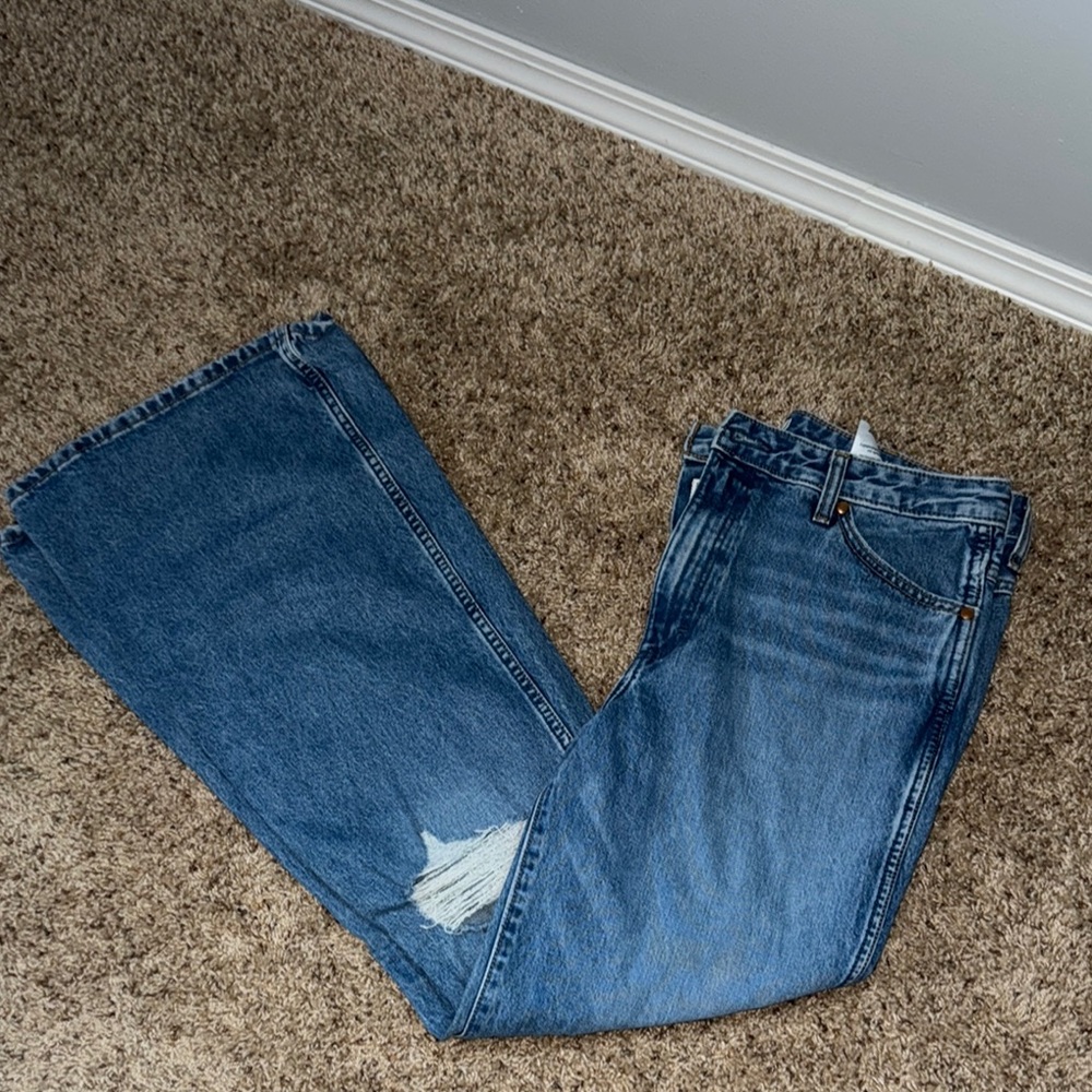 Wrangler Blue Flare Wide Leg Jeans